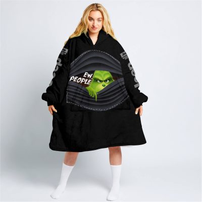 Grinch - Ew People - Jeep - Grey - Oodie Blanket