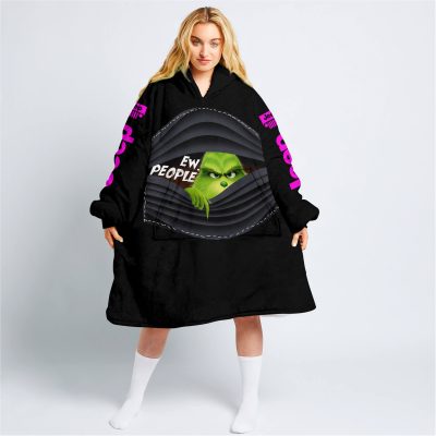 Grinch - Ew People - Jeep - Pink - Oodie Blanket