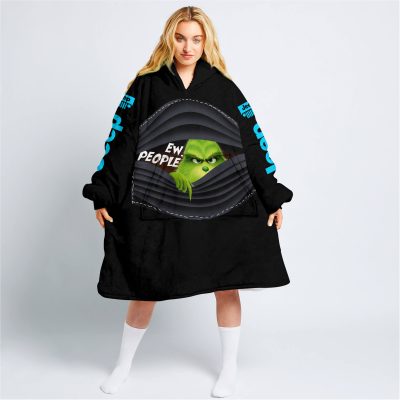 Grinch - Ew People - Jeep - Sky Blue - Oodie Blanket