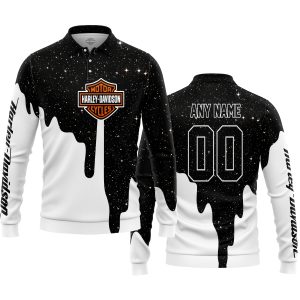 MOTOCROCSS LIMITED EDITION - CUSTOM NAME - HARLEY DAVIDSON - LONG SLEEVE POLO SHIRT
