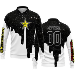 MOTOCROCSS LIMITED EDITION - CUSTOM NAME - ROCKSTAR - LONG SLEEVE POLO SHIRT