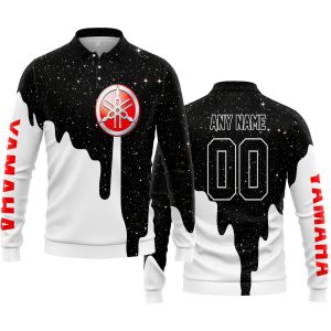 MOTOCROCSS LIMITED EDITION - CUSTOM NAME - YAMAHA - RED - LONG SLEEVE POLO SHIRT