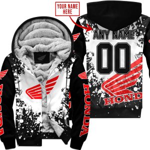 LIMITED EDITION MOTOCROCSS - CUSTOM NAME - HONDA - FLEECE ZIP HOODIE