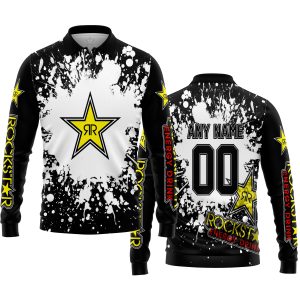 LIMITED EDITION MOTOCROCSS - CUSTOM NAME - ROCKSTAR - LONG SLEEVE POLO SHIRT
