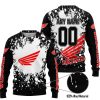 LIMITED EDITION MOTOCROCSS - CUSTOM NAME - HONDA - SWEATER UGLY
