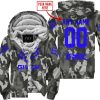 ZERO FOX GIVEN – LIMITED EDITION – FOX RACING CAMO - BLUE - FLEECE ZIP HOODIE