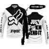 JUST FKCN SEND IT - 3D ALL OVER PRINTED - FOX RACING - BLACK - LONG SLEEVE POLO SHIRT