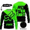 JUST FKCN SEND IT - 3D ALL OVER PRINTED - FOX RACING - GREEN - SWEATER UGLY