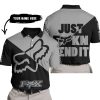 JUST FKCN SEND IT - 3D ALL OVER PRINTED - FOX RACING - GREY - POLO SHIRT