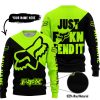 JUST FKCN SEND IT - 3D ALL OVER PRINTED - FOX RACING - NEON - SWEATER UGLY