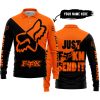 JUST FKCN SEND IT - 3D ALL OVER PRINTED - FOX RACING - ORANGE - LONG SLEEVE POLO SHIRT