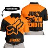 JUST FKCN SEND IT - 3D ALL OVER PRINTED - FOX RACING - ORANGE - POLO SHIRT