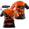 JUST FKCN SEND IT - 3D ALL OVER PRINTED - FOX RACING - ORANGE - T SHIRT