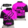 JUST FKCN SEND IT - 3D ALL OVER PRINTED - FOX RACING - PINK - POLO SHIRT