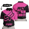 JUST FKCN SEND IT - 3D ALL OVER PRINTED - FOX RACING - PINK 1 - POLO SHIRT
