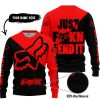 JUST FKCN SEND IT - 3D ALL OVER PRINTED - FOX RACING - RED - SWEATER UGLY
