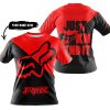 JUST FKCN SEND IT - 3D ALL OVER PRINTED - FOX RACING - RED - T-SHIRT