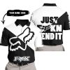 JUST FKCN SEND IT - 3D ALL OVER PRINTED - FOX RACING - WHITE - POLO SHIRT