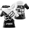 JUST FKCN SEND IT - 3D ALL OVER PRINTED - FOX RACING - WHITE - T-SHIRT