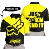 JUST FKCN SEND IT - 3D ALL OVER PRINTED - FOX RACING - YELLOW - POLO SHIRT