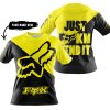 JUST FKCN SEND IT - 3D ALL OVER PRINTED - FOX RACING - YELLOW - T-SHIRT