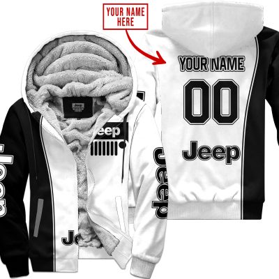 Limited Edition - Custom Name Jeep - Black - Fleece Zip Hoodie