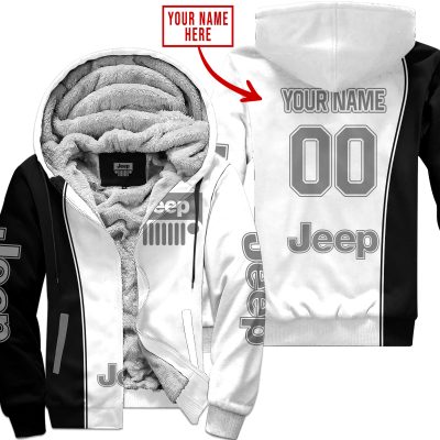 Limited Edition - Custom Name Jeep - Grey - Fleece Zip Hoodie