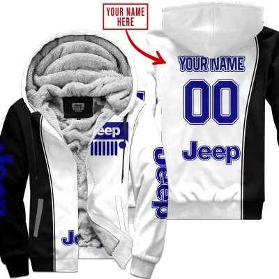 Limited Edition - Custom Name Jeep - Navy - Fleece Zip Hoodie