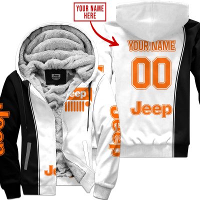 Limited Edition - Custom Name Jeep - Orange - Fleece Zip Hoodie