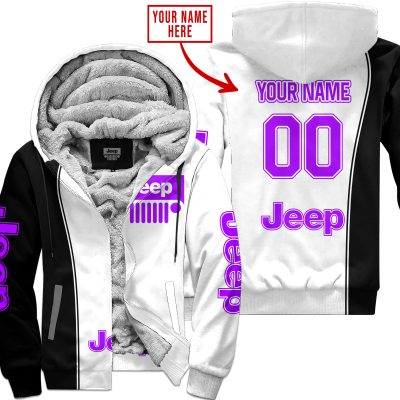 Limited Edition - Custom Name Jeep - Purple - Fleece Zip Hoodie