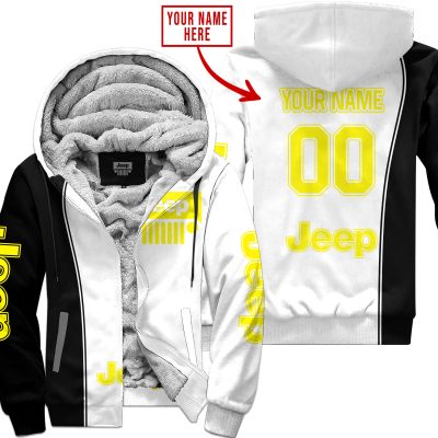 Limited Edition - Custom Name Jeep - Yellow - Fleece Zip Hoodie