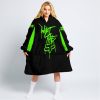 WHAT THE FOX – LIMITED EDITION – FOX RACING - BLACK GREEN - OODIE BLANKET HOODIE