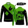 JUST FKCN SEND IT - 3D ALL OVER PRINTED - KAWASAKI - LONG SLEEVE POLO SHIRT