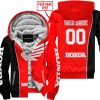 LIMITED EDITION - CUSTOM NAME MOTOCROCSS V2 - HONDA - RED - FLEECE ZIP HOODIE