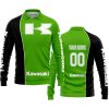 LIMITED EDITION - CUSTOM NAME MOTOCROCSS V2 - KAWASAKI - GREEN - LONG SLEEVE POLO SHIRT