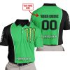 LIMITED EDITION - CUSTOM NAME MOTOCROCSS V2 - MONSTER  ENERGY - GREEN - POLO SHIRT