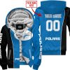 LIMITED EDITION - CUSTOM NAME MOTOCROCSS V2 - POLARIS - BLUE - FLEECE ZIP HOODIE