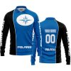 LIMITED EDITION - CUSTOM NAME MOTOCROCSS V2 - POLARIS - BLUE - LONG SLEEVE POLO SHIRT