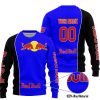 LIMITED EDITION - CUSTOM NAME MOTOCROCSS V2 - RED BULL - BLUE - SWEATER UGLY
