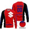LIMITED EDITION - CUSTOM NAME MOTOCROCSS V2 - SUZUKI - RED - SWEATER UGLY