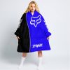 LIMITED EDITION - CUSTOM NAME MOTOCROCSS V2 - FOX RACING - BLACK BLUE - OODIE BLANKET HOODIE