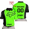 LIMITED EDITION - CUSTOM NAME MOTOCROCSS V2 - FOX RACING - BLACK GREEN - POLO SHIRT