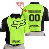 LIMITED EDITION - CUSTOM NAME MOTOCROCSS V2 - FOX RACING - BLACK GREEN 1 - POLO SHIRT