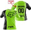 LIMITED EDITION - CUSTOM NAME MOTOCROCSS V2 - FOX RACING - BLACK GREEN 1 - T-SHIRT