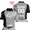 LIMITED EDITION - CUSTOM NAME MOTOCROCSS V2 - FOX RACING - BLACK GREY - POLO SHIRT