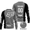 LIMITED EDITION - CUSTOM NAME MOTOCROCSS V2 - FOX RACING - BLACK GREY - SWEATER UGLY