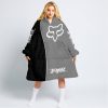 LIMITED EDITION - CUSTOM NAME MOTOCROCSS V2 - FOX RACING - BLACK GREY - OODIE BLANKET HOODIE