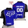 LIMITED EDITION - CUSTOM NAME MOTOCROCSS V2 - FOX RACING - BLACK NAVY - POLO SHIRT