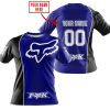 LIMITED EDITION - CUSTOM NAME MOTOCROCSS V2 - FOX RACING - BLACK NAVY - T-SHIRT