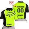 LIMITED EDITION - CUSTOM NAME MOTOCROCSS V2 - FOX RACING - BLACK NEON - POLO SHIRT